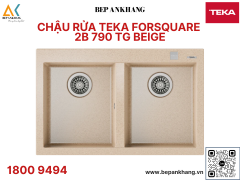 Chậu rửa Teka ForSquare 2B 790 TG màu Beige - Chất liệu đá Thạch Anh - Xuất xứ Italia